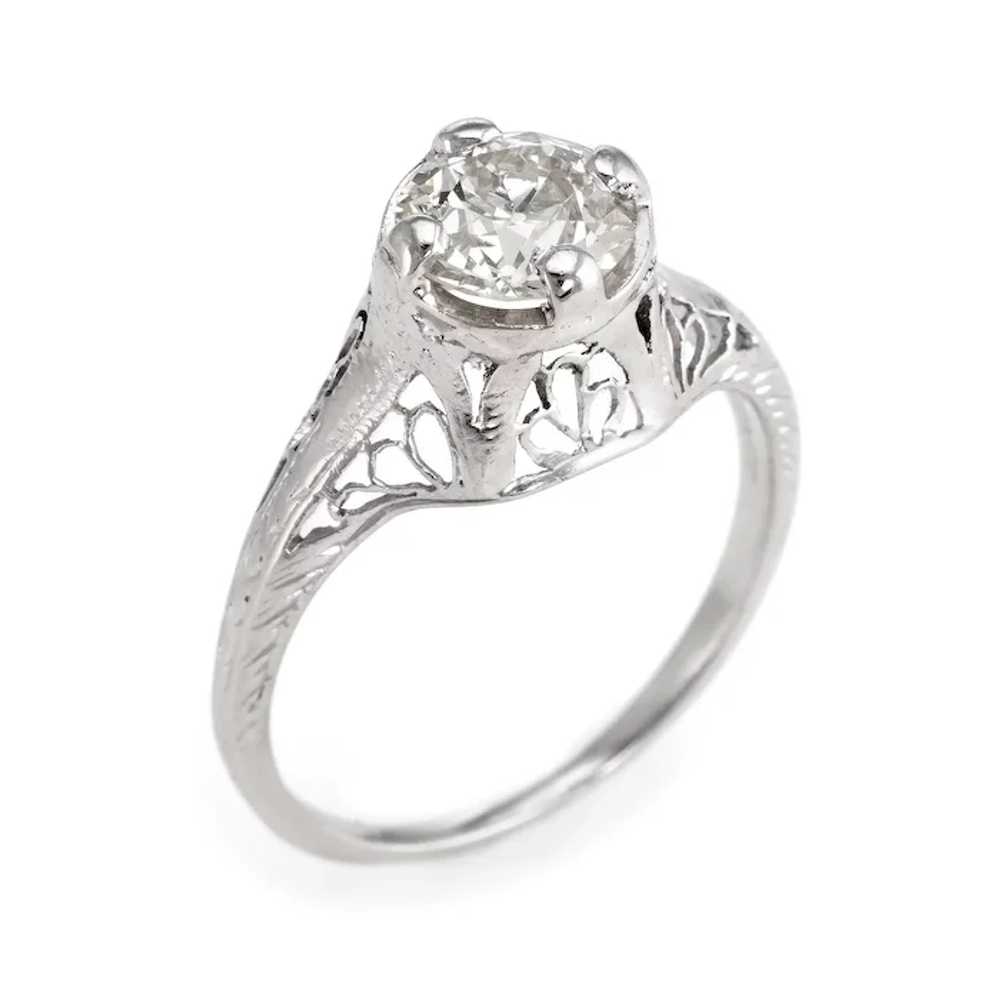 Antique Deco 1ct Diamond Engagement Ring 14 Karat… - image 2