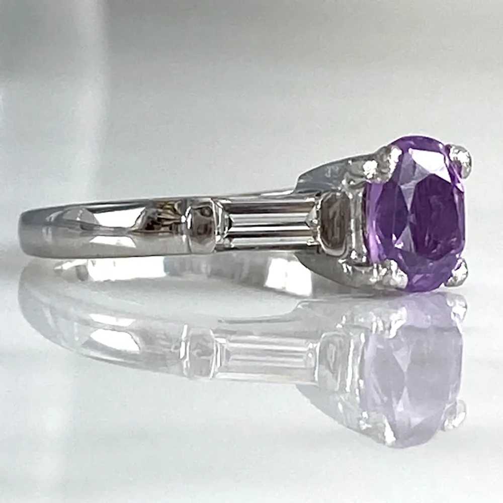 Art Deco 1.15ct Pink Sapphire & .40ct Diamond Pla… - image 10