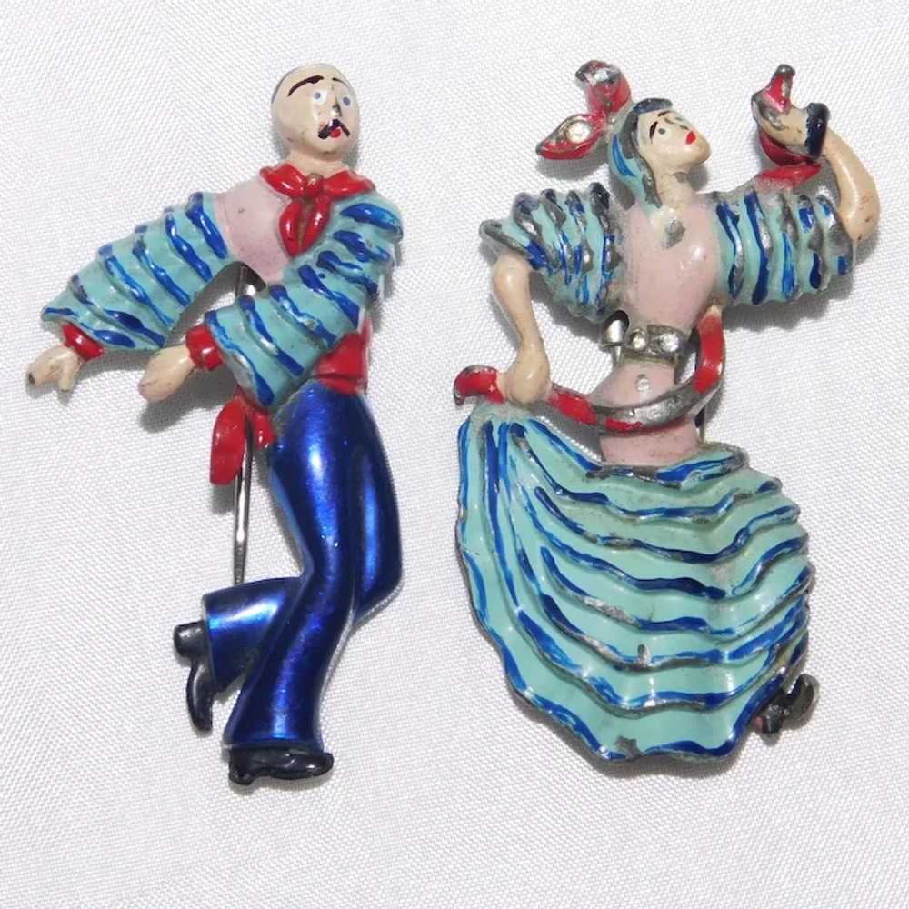 World War II Era Patriotic Enameled Dancing Flame… - image 3