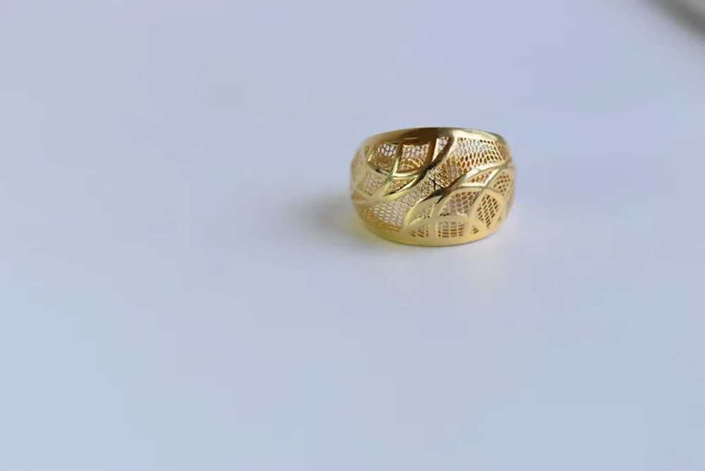 Vintage Italian Dome Ring, 14K Yellow Gold - image 2