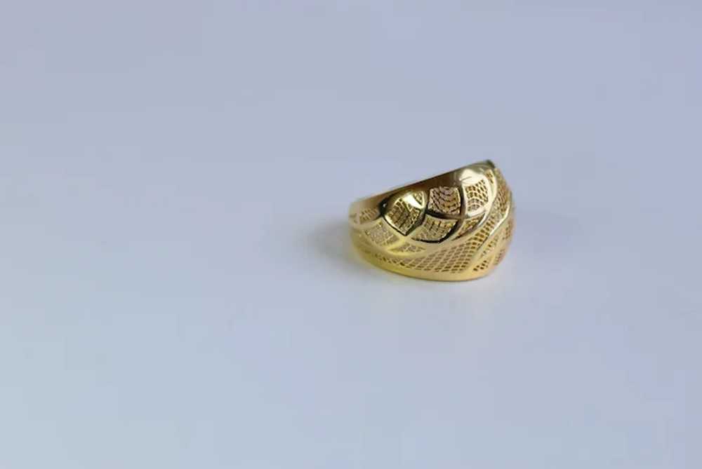 Vintage Italian Dome Ring, 14K Yellow Gold - image 3