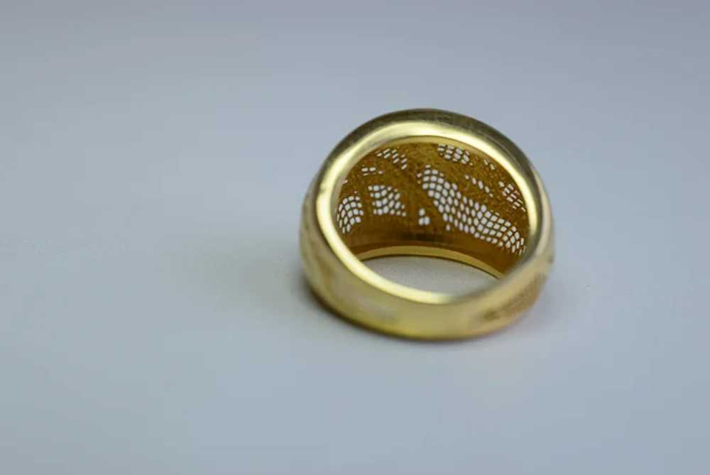Vintage Italian Dome Ring, 14K Yellow Gold - image 5