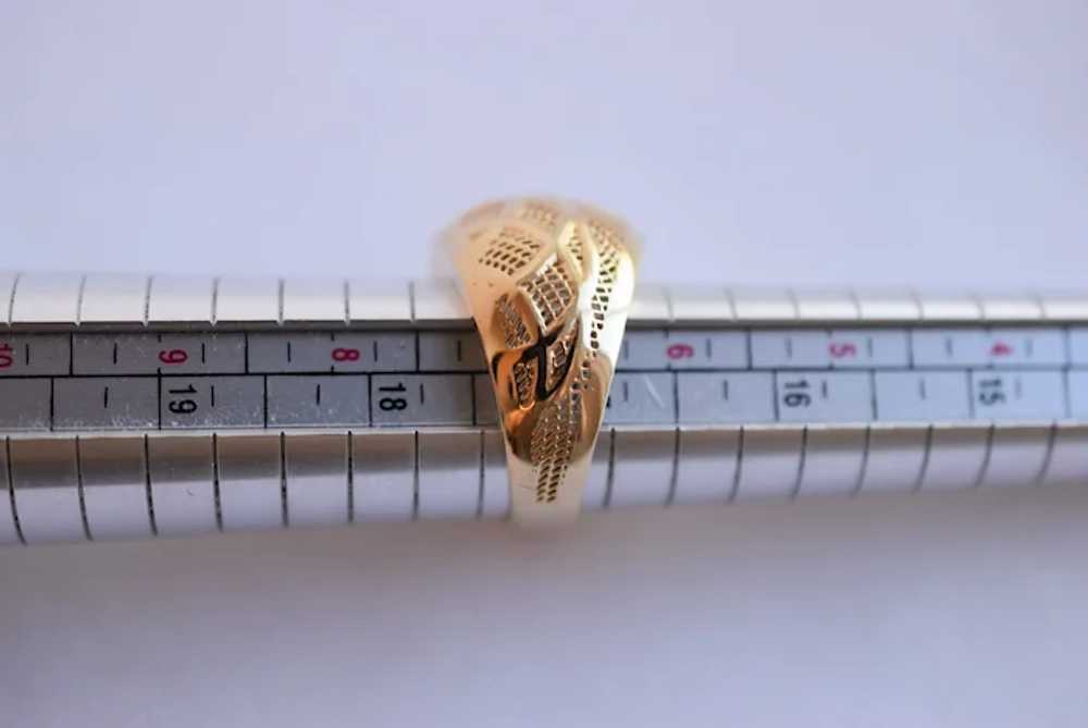Vintage Italian Dome Ring, 14K Yellow Gold - image 8