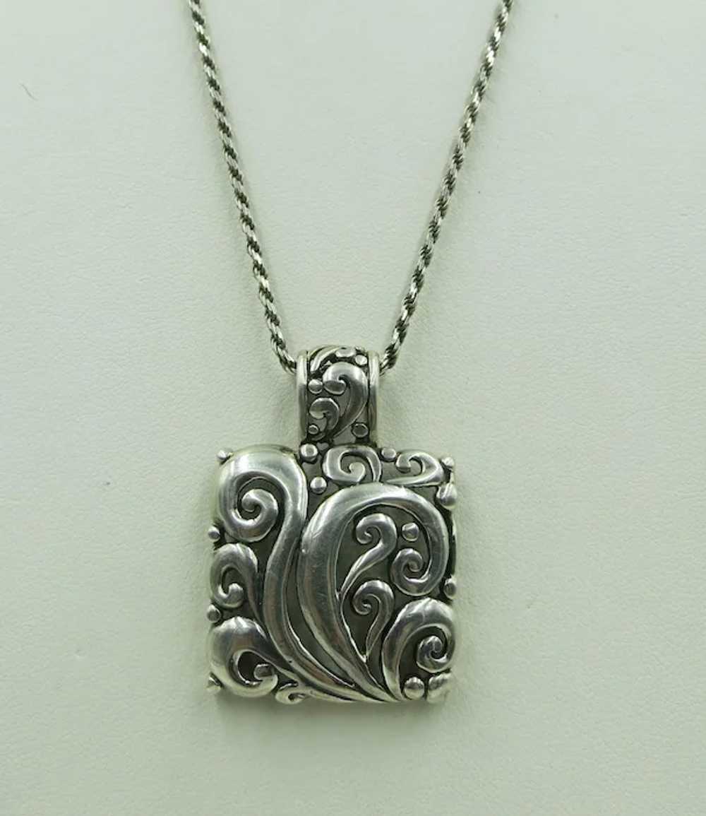 VINTAGE  Large Sterling Pendant with Heavy Sterli… - image 2