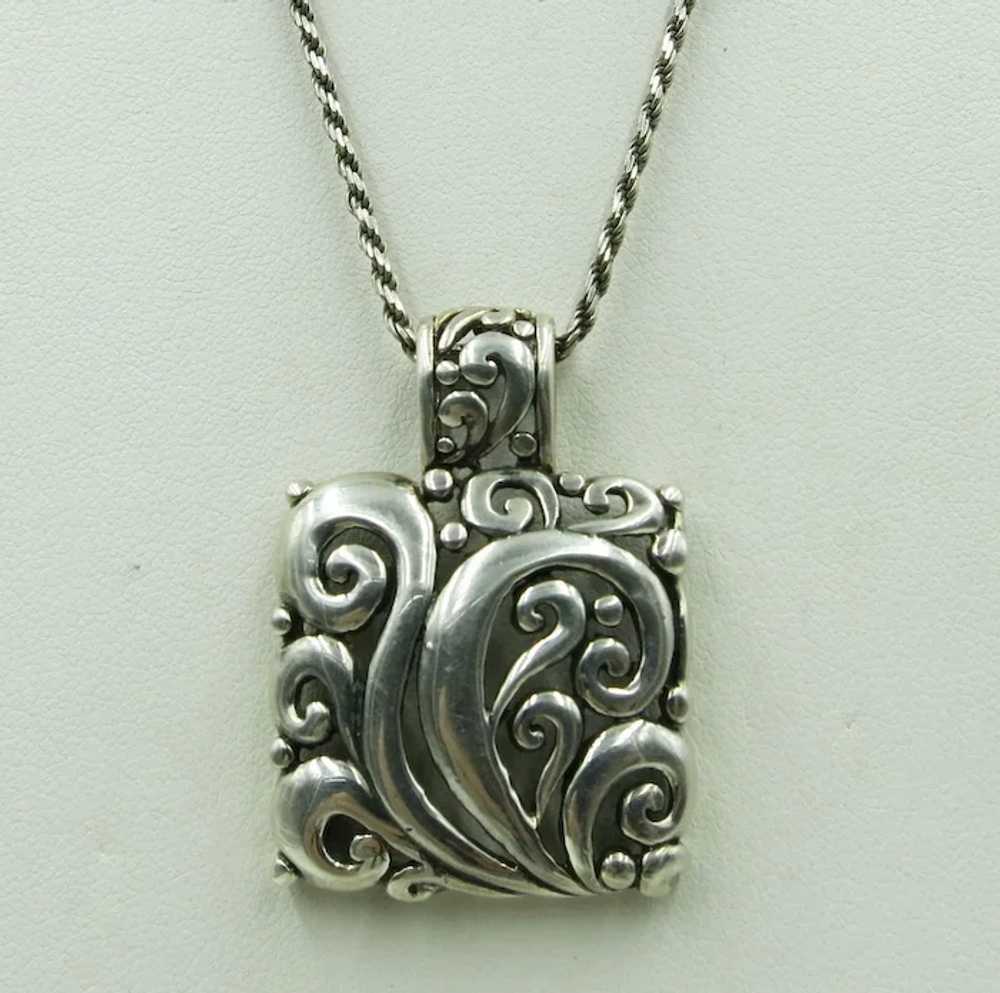 VINTAGE  Large Sterling Pendant with Heavy Sterli… - image 5