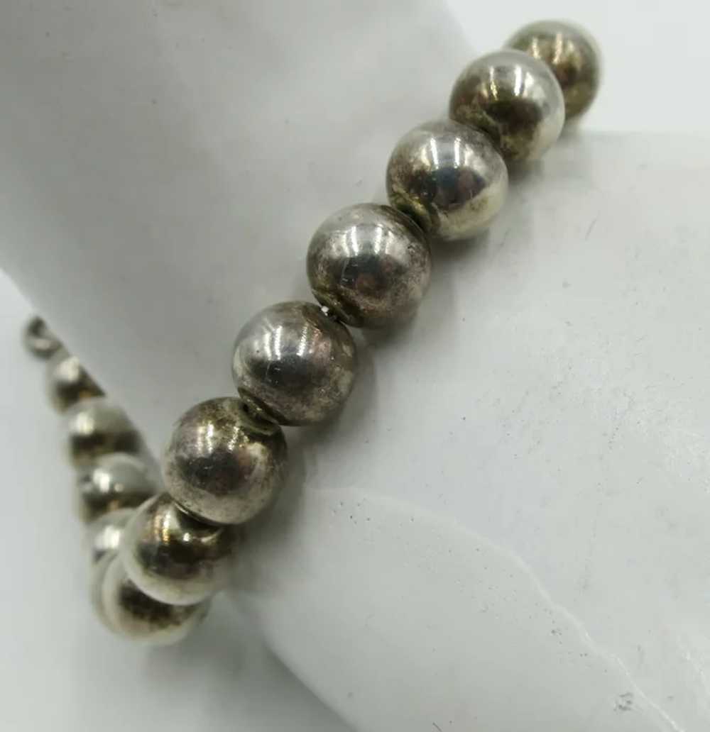 VINTAGE Sterling Bead Necklace and Bracelet with … - image 5
