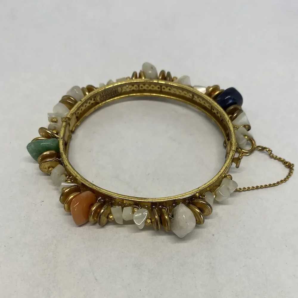 Boho style Miriam Haskell bangle bracelet with qu… - image 10