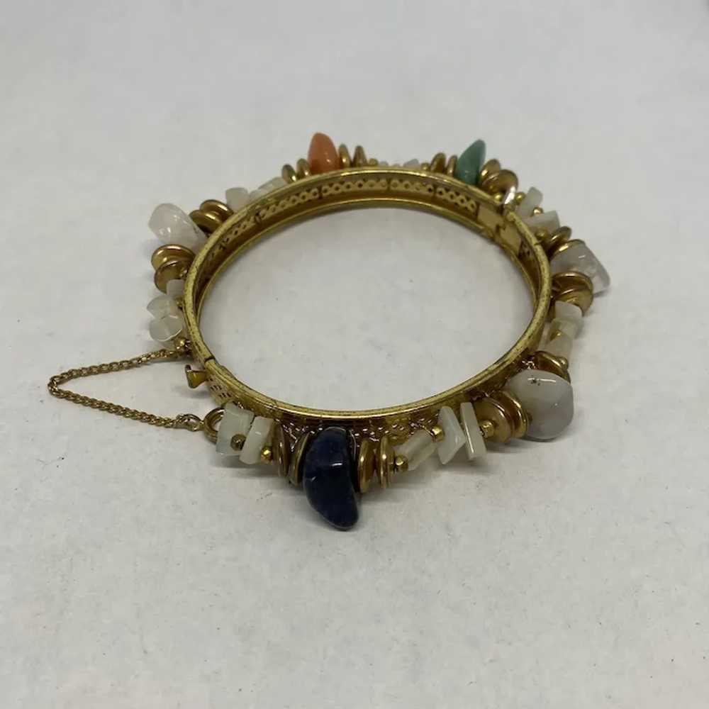Boho style Miriam Haskell bangle bracelet with qu… - image 11