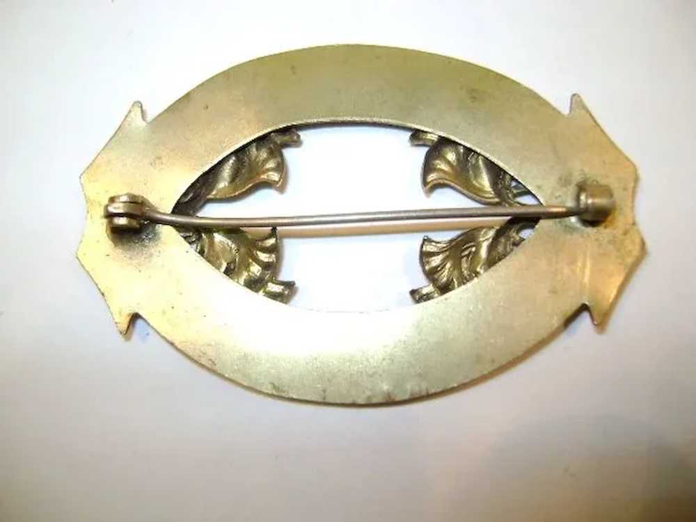 VINTAGE Victorian Brass Brooch  Classy - image 4