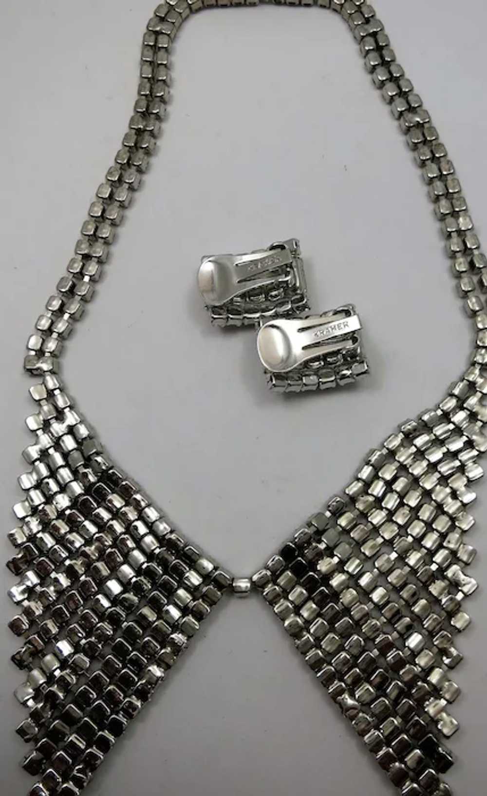 VINTAGE Kramer Rhine-stone Necklace and Earrings … - image 3