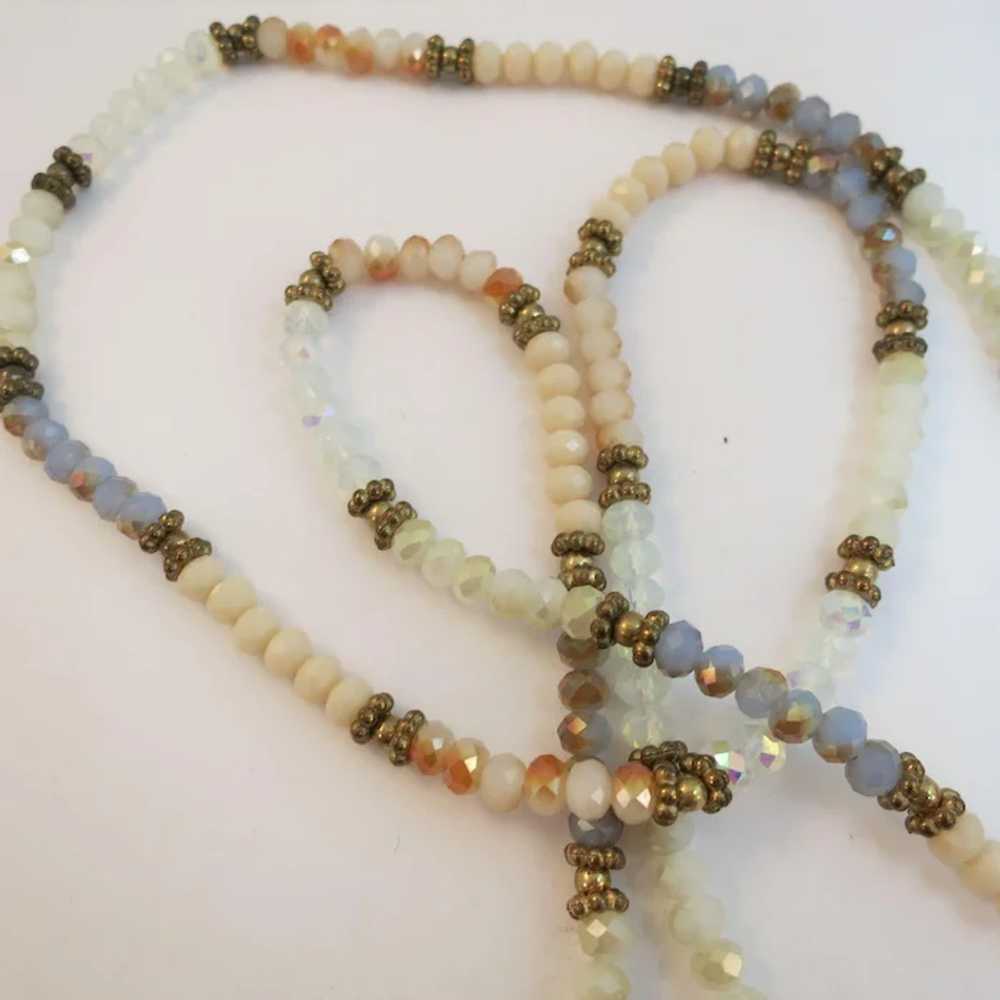 VINTAGE  Long Lariat  Faceted Beaded Necklace 36 … - image 3