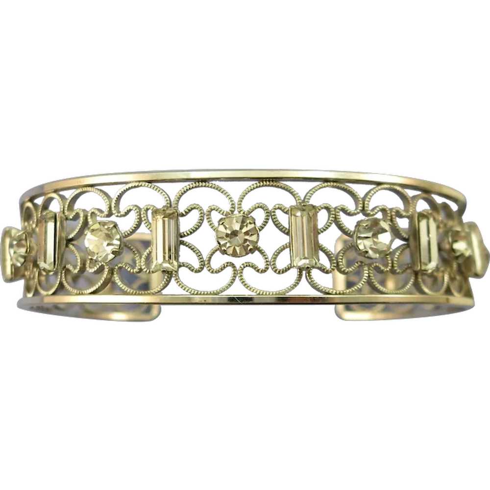 VINTAGE  1965 Krementz Silver- tone Lovely Bracel… - image 1