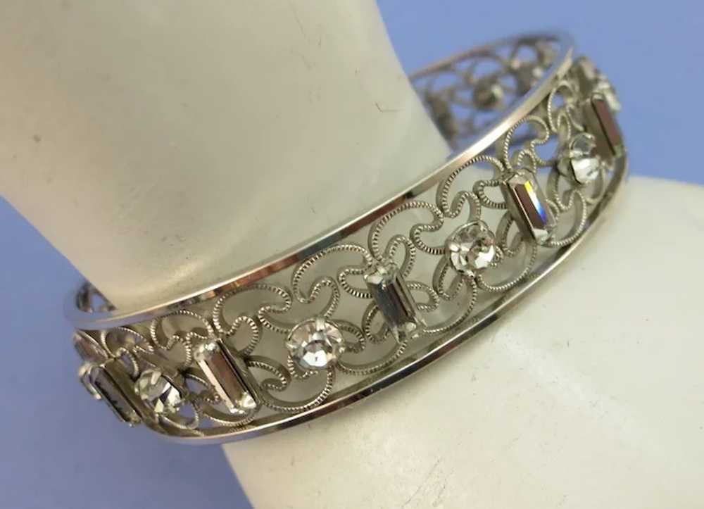 VINTAGE  1965 Krementz Silver- tone Lovely Bracel… - image 3