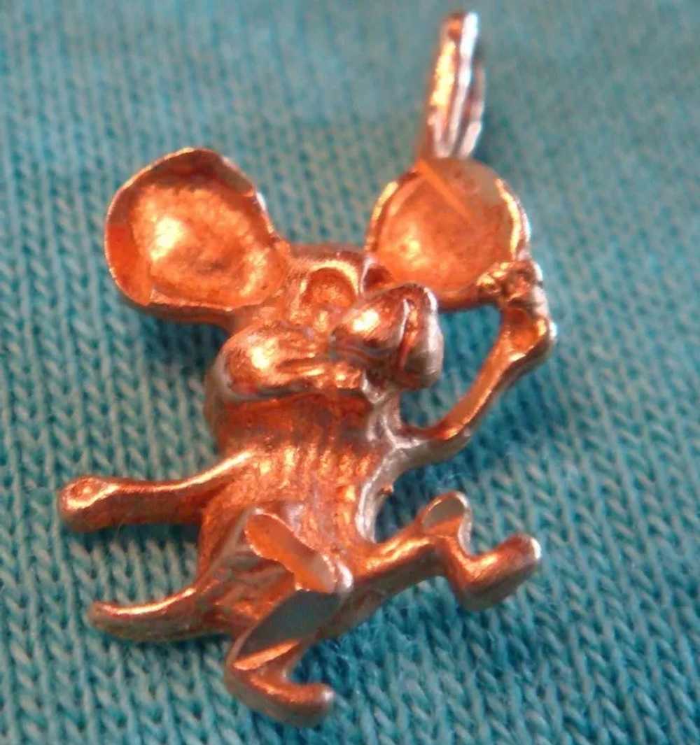 14 Karat Gold Dancing Cartoon Mouse Charm - image 2