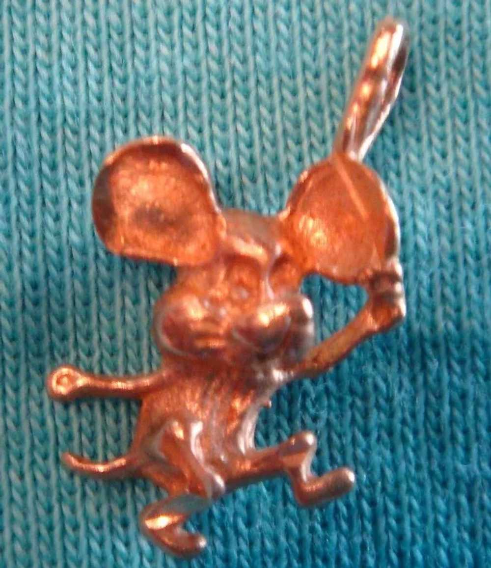 14 Karat Gold Dancing Cartoon Mouse Charm - image 3