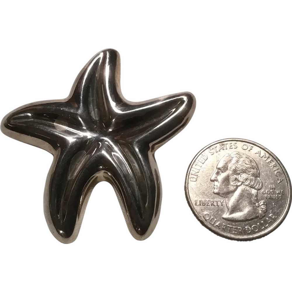 Sterling Thailand Large Starfish Brooch Pin - image 2