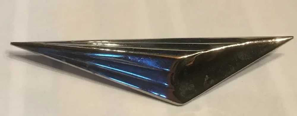 Huge Modernist Sterling Silver Geometric Pin Broo… - image 5