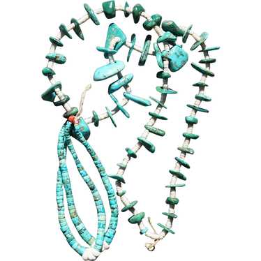 Santo Domingo Pueblo Turquoise And Shell Heishi N… - image 1