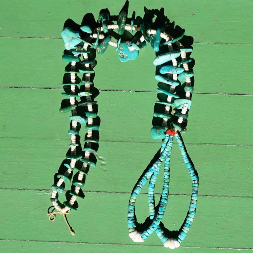 Santo Domingo Pueblo Turquoise And Shell Heishi N… - image 8