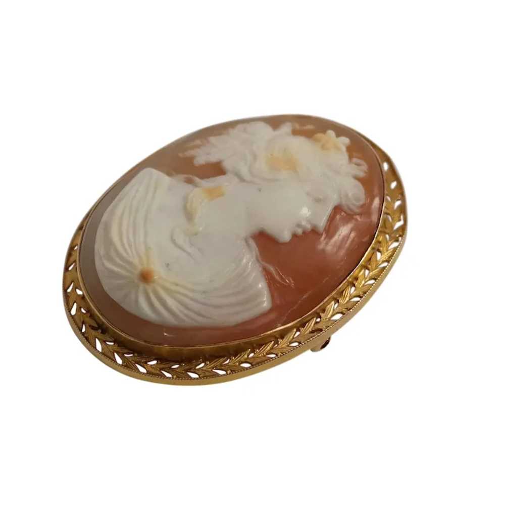 Antique 14k Yellow Gold Shell Cameo - image 2