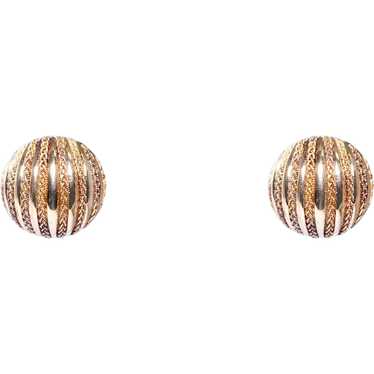 18k Yellow Gold Dome Earrings