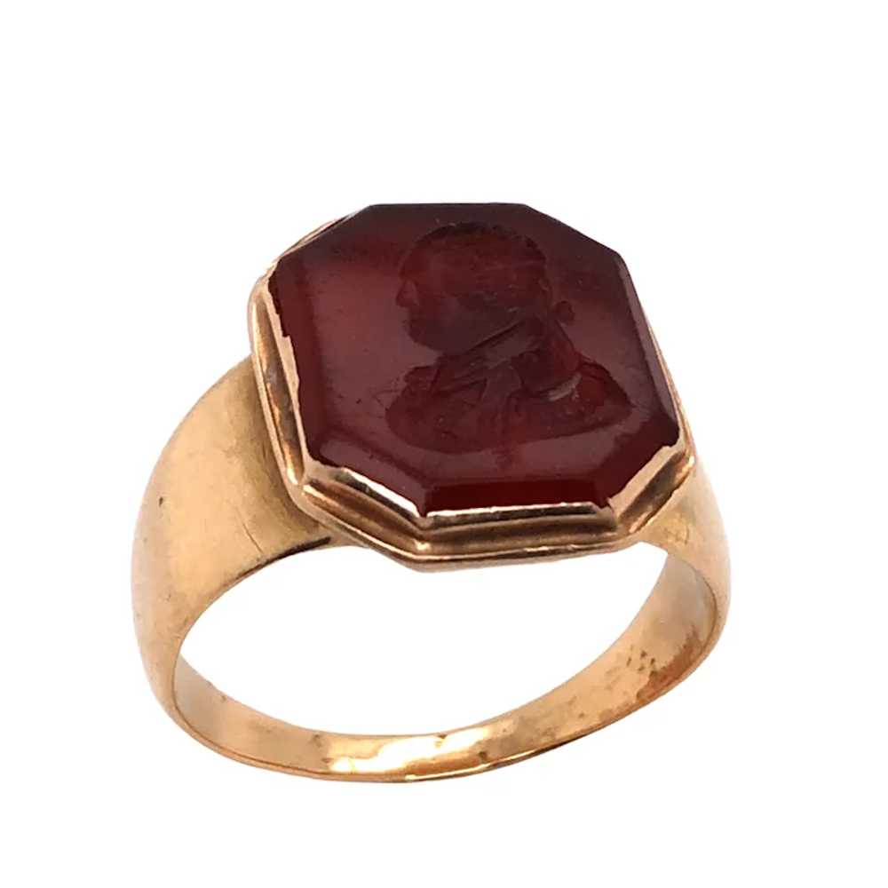 Antique Yellow Gold Intaglio Carnelian Ring. - image 2