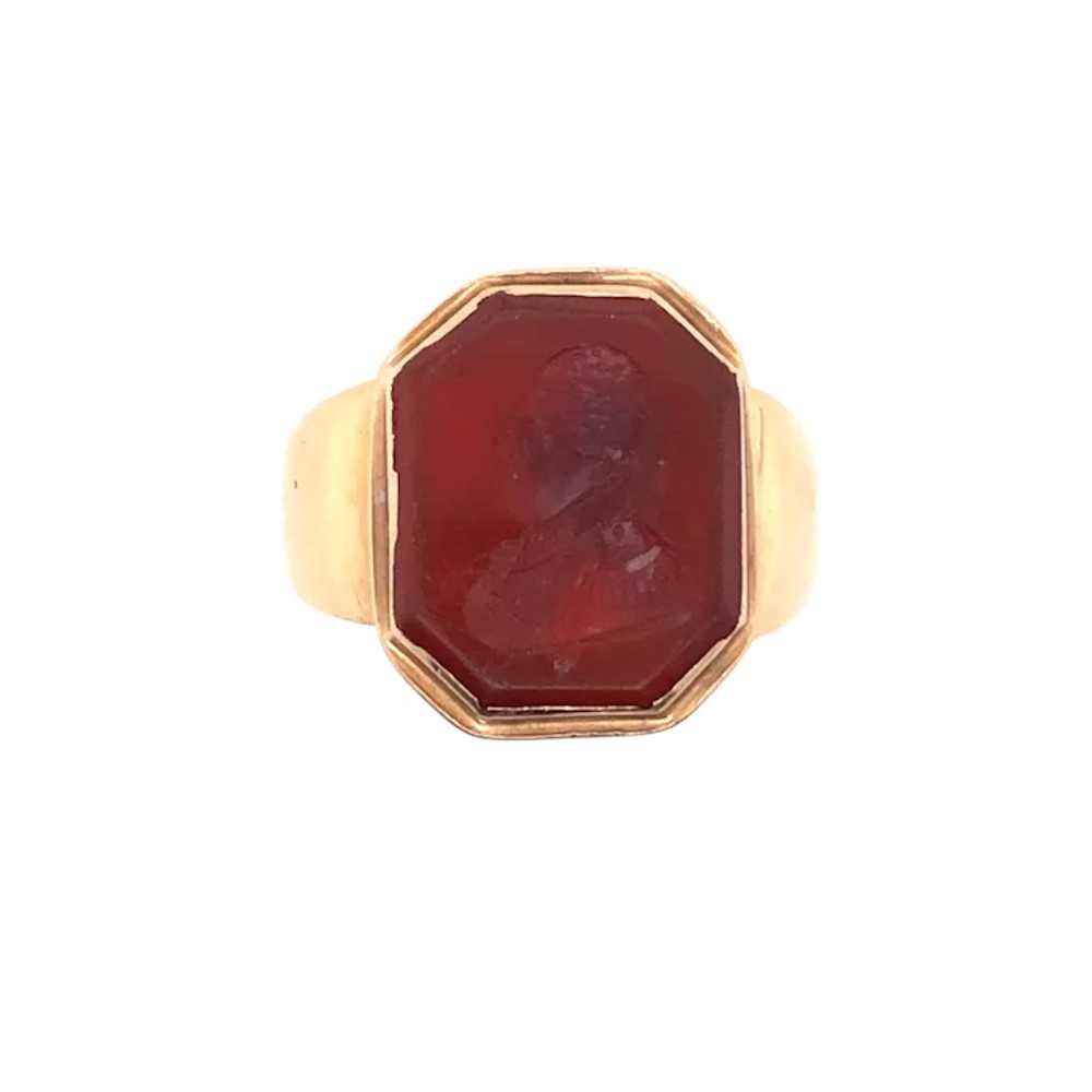 Antique Yellow Gold Intaglio Carnelian Ring. - image 5