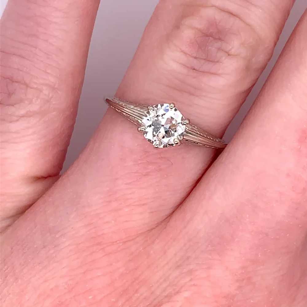 14k Antique .76ct Diamond Engagement Ring - image 11