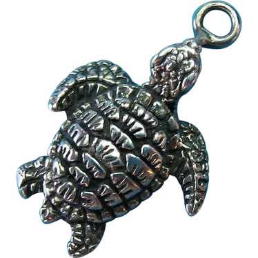 Vintage Sterling Silver Sea Turtle Charm - image 1