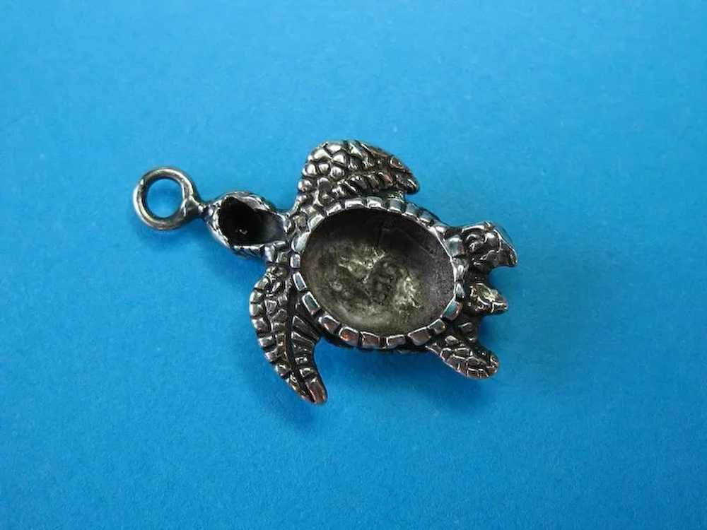 Vintage Sterling Silver Sea Turtle Charm - image 3