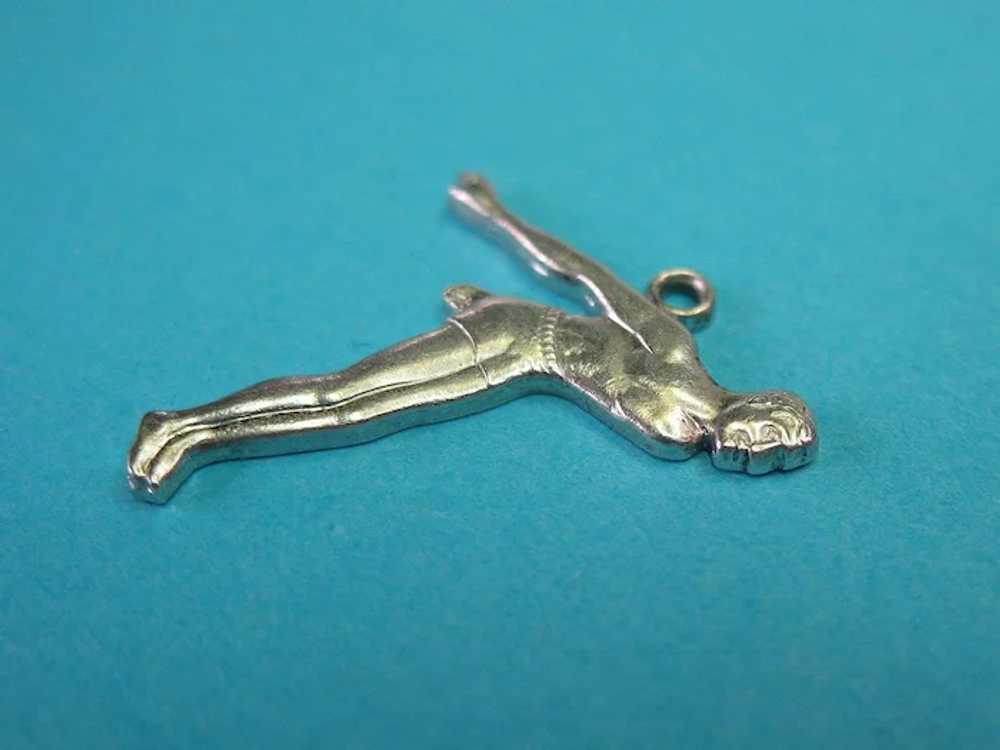 Vintage Sterling Silver Male Diver Charm - image 2