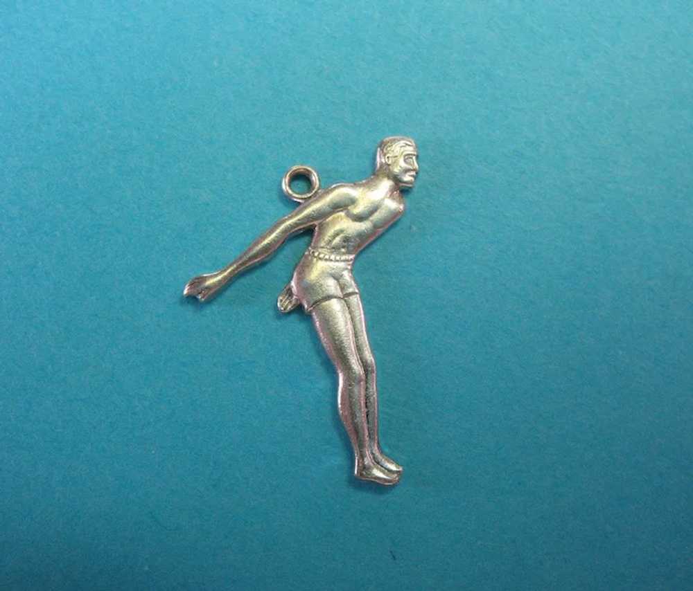 Vintage Sterling Silver Male Diver Charm - image 4