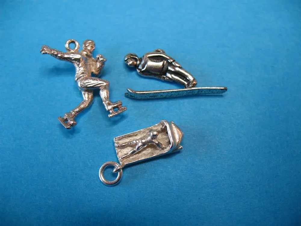 Vintage Silver Winter Olympic Sports Charms - image 3