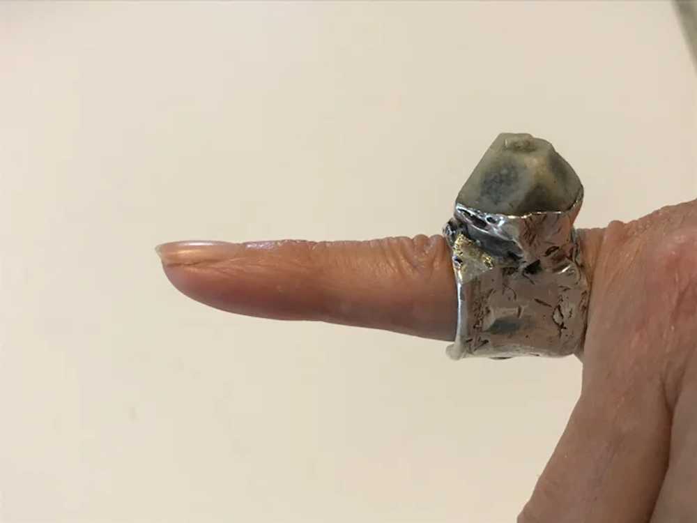 Silver Ring with Grey Stone created by Joanne Coo… - image 3