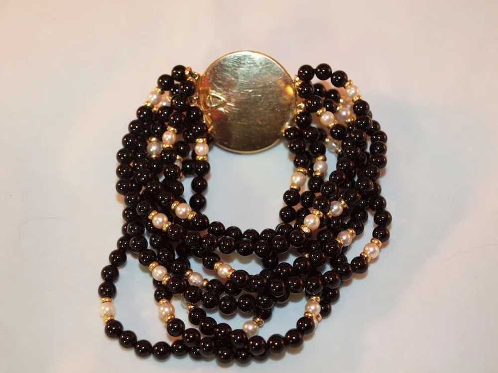 Trianon Onyx and Cultured Mabe Pearl Diamond and … - image 3
