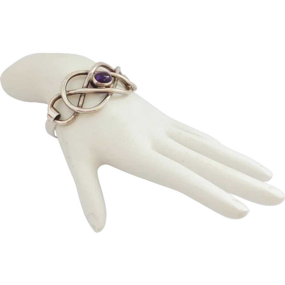 Sterling Silver and Amethyst Love Knot Bracelet - image 1