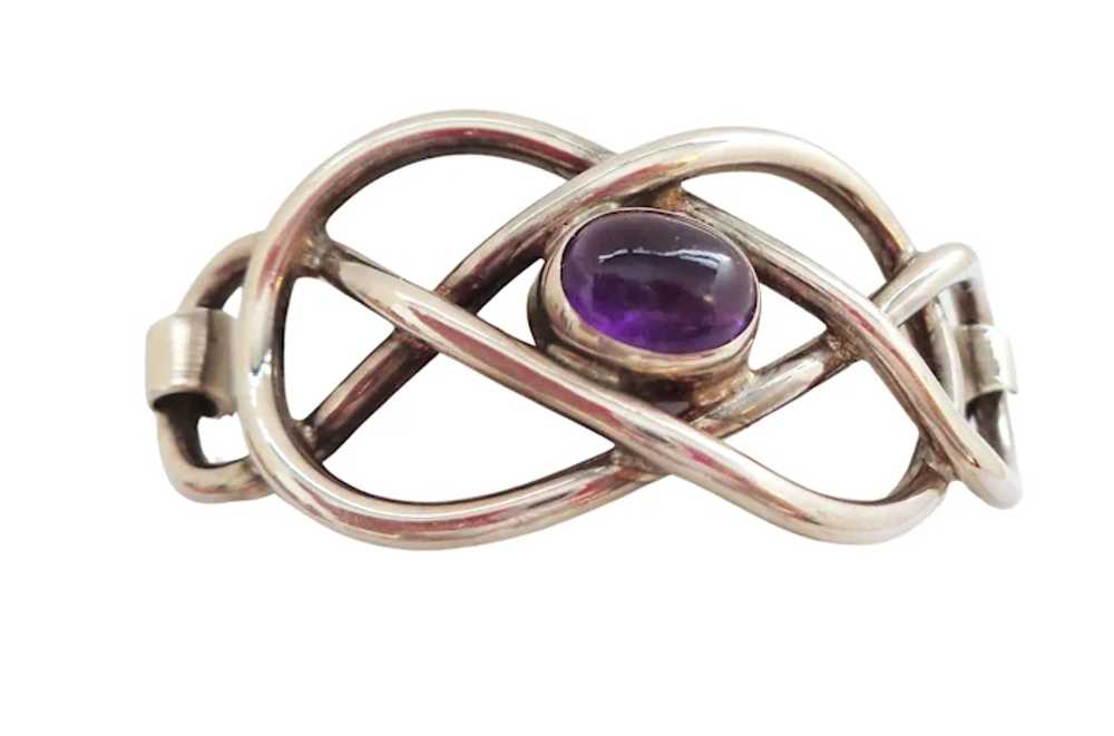 Sterling Silver and Amethyst Love Knot Bracelet - image 3