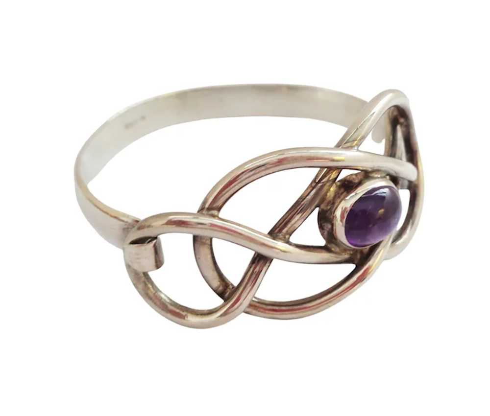 Sterling Silver and Amethyst Love Knot Bracelet - image 4
