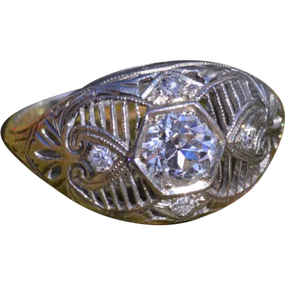 East To West Filigree Ring - image 1