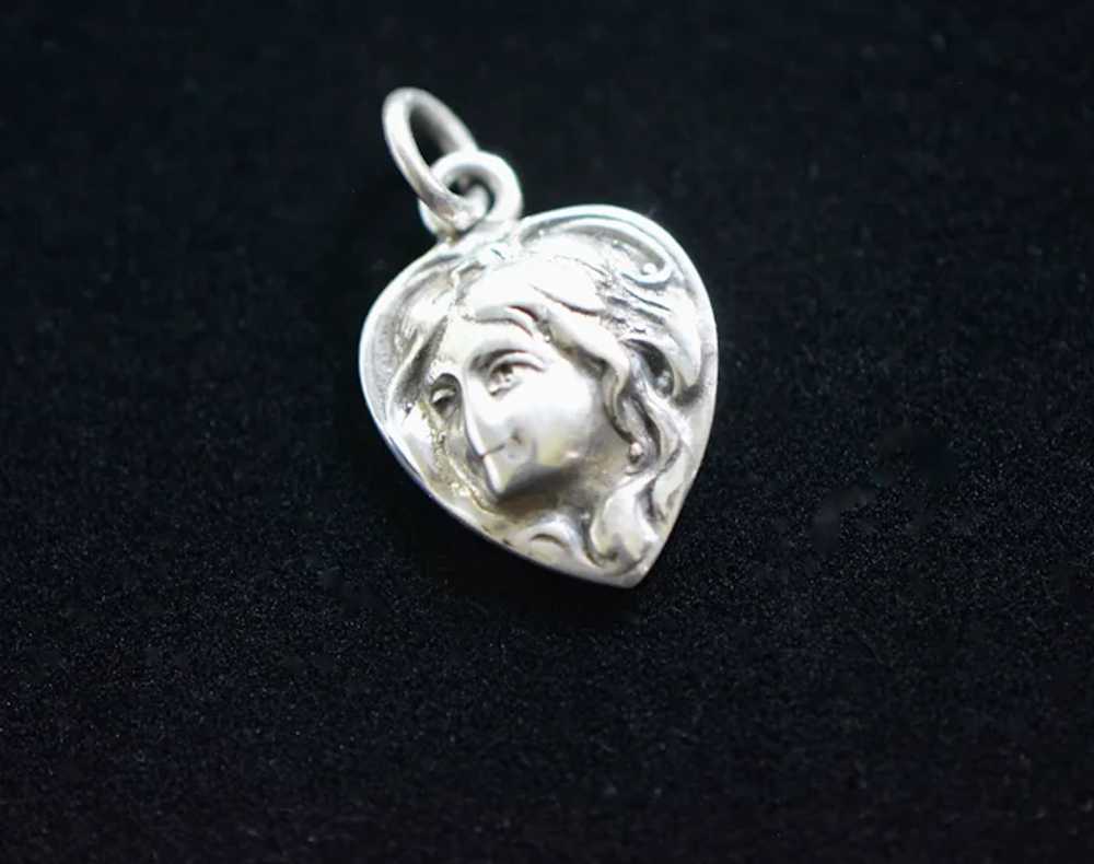 Art Nouveau Silver Lady Charm/Fob - image 2