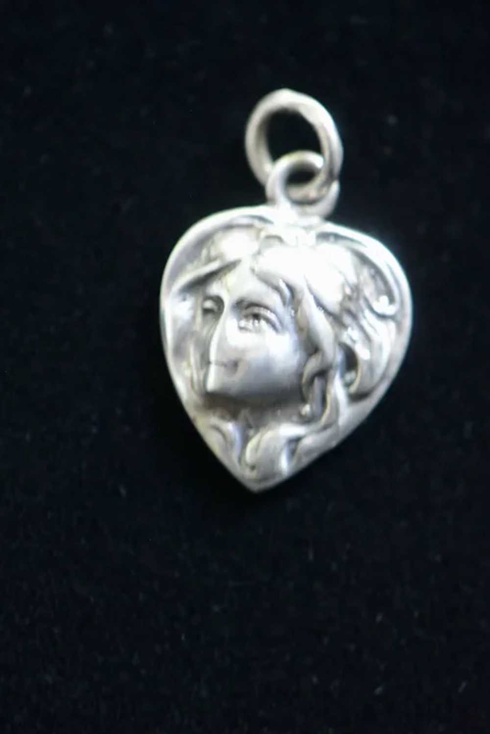 Art Nouveau Silver Lady Charm/Fob - image 3