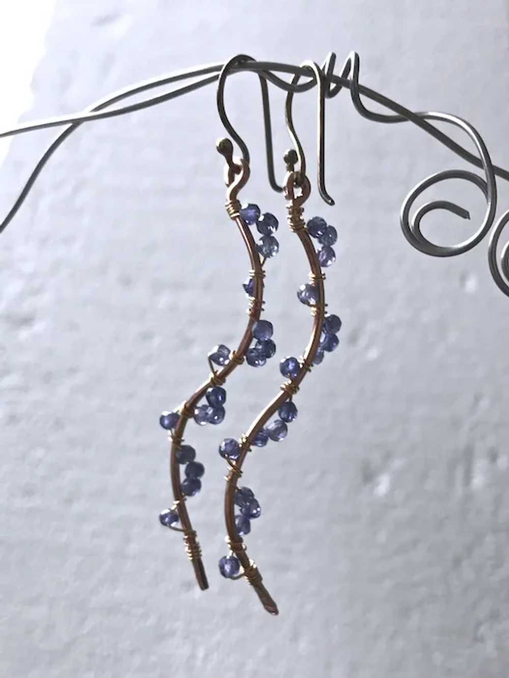 Blue Twig Earrings, Tanzanite Blue CZ Earrings, C… - image 5
