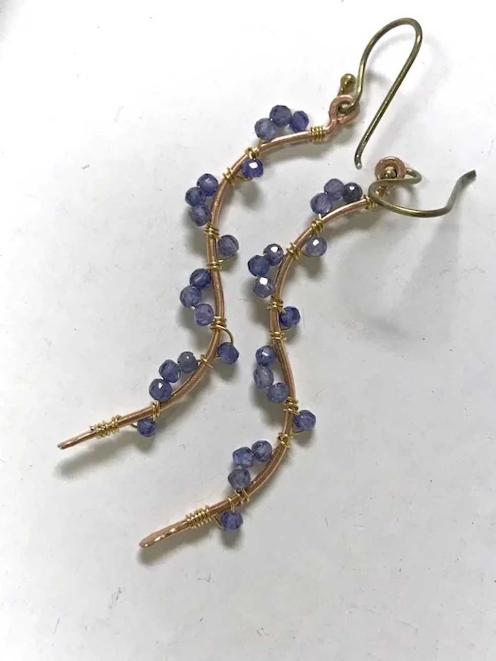 Blue Twig Earrings, Tanzanite Blue CZ Earrings, C… - image 7