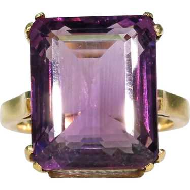 Vintage Amethyst Gold Cocktail Ring 16ct