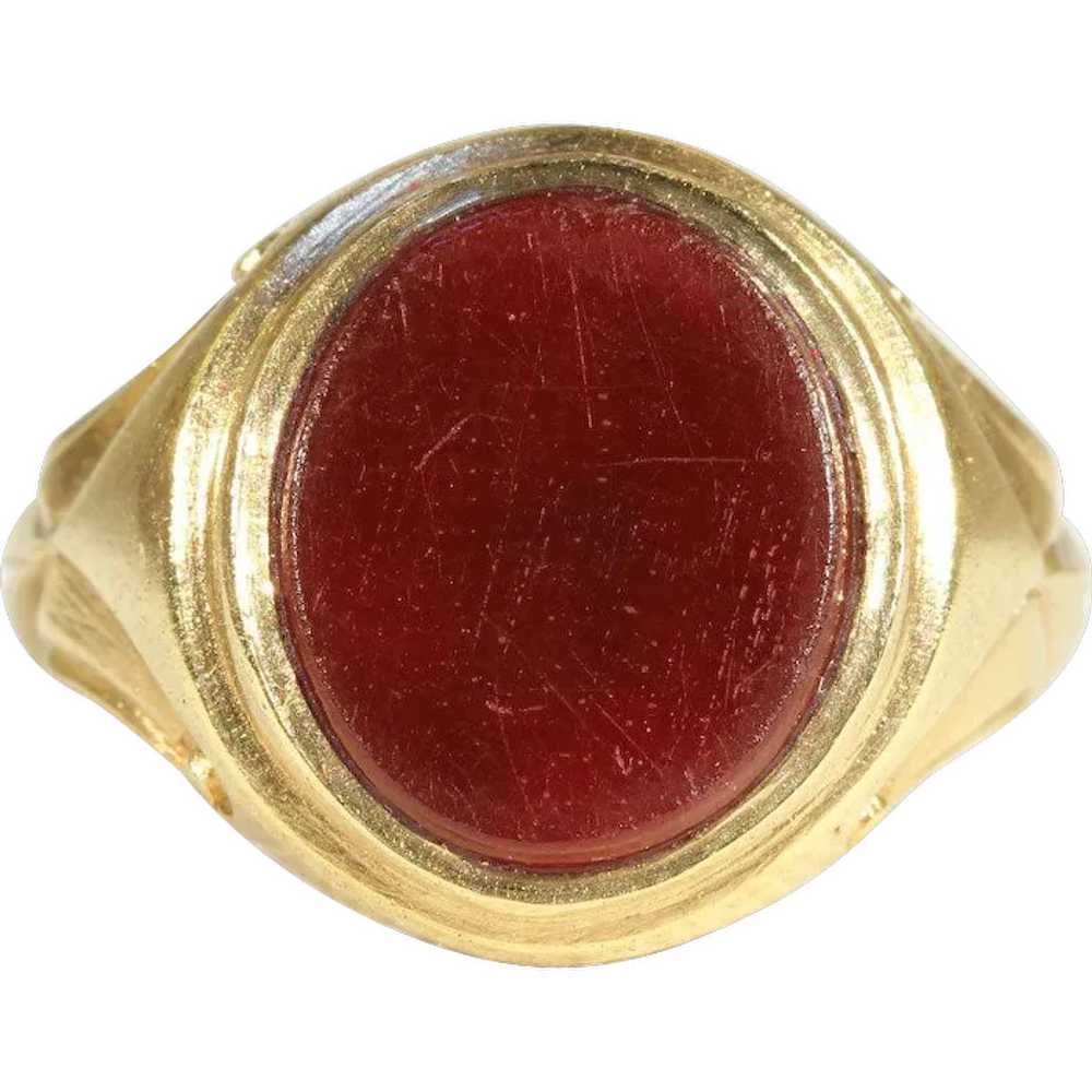 Fantastic Antique Signet Ring, Carnelian in 18k G… - image 1