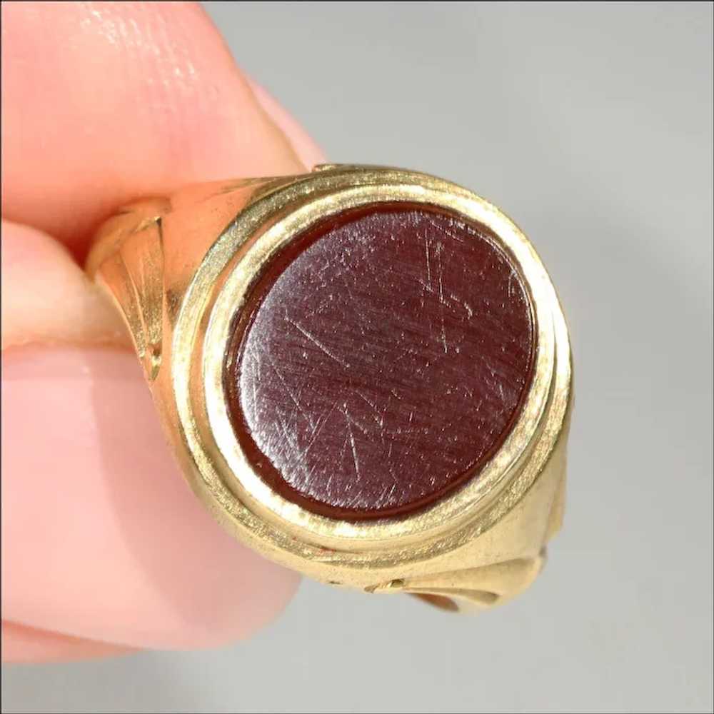 Fantastic Antique Signet Ring, Carnelian in 18k G… - image 3