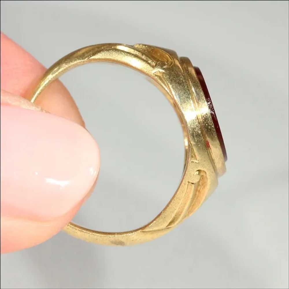 Fantastic Antique Signet Ring, Carnelian in 18k G… - image 4