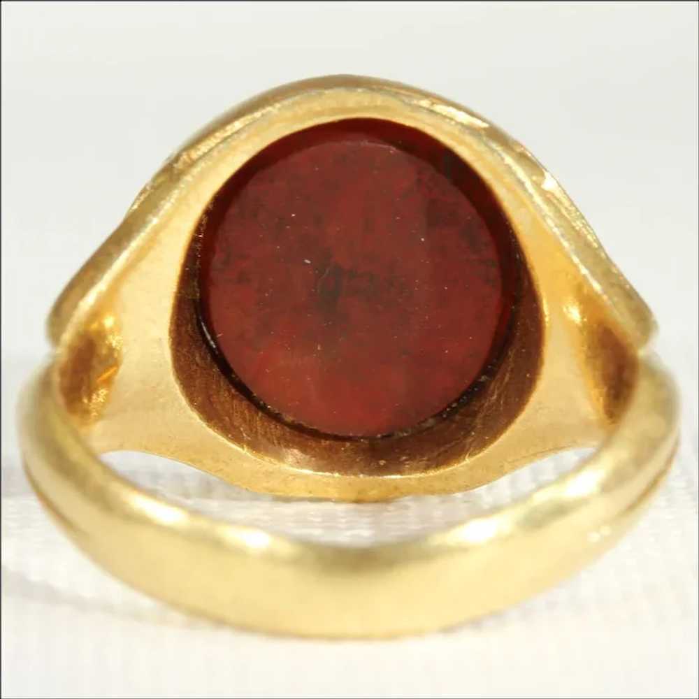 Fantastic Antique Signet Ring, Carnelian in 18k G… - image 6