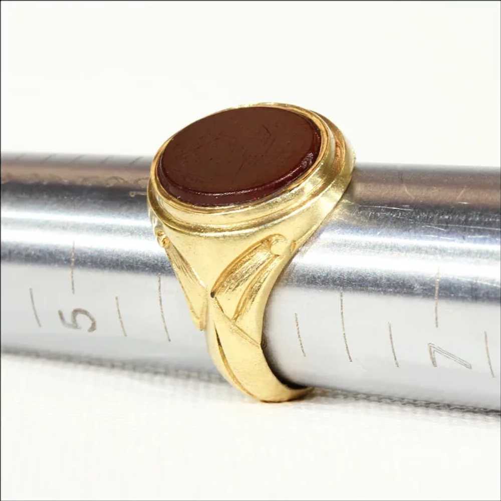 Fantastic Antique Signet Ring, Carnelian in 18k G… - image 8