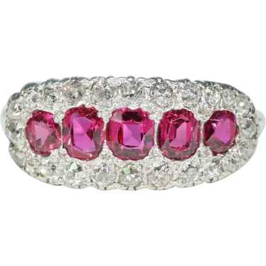 Edwardian Platinum Ruby Diamond Ring